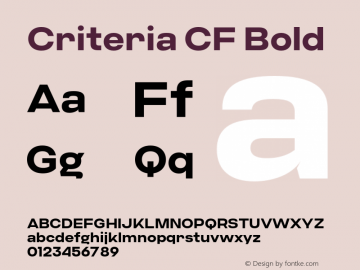 Criteria CF Bold Version 1.000;PS 001.000;hotconv 1.0.88;makeotf.lib2.5.64775图片样张