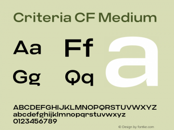 Criteria CF Medium Version 1.000;PS 001.000;hotconv 1.0.88;makeotf.lib2.5.64775图片样张