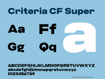 Criteria CF Super Version 1.000;PS 001.000;hotconv 1.0.88;makeotf.lib2.5.64775图片样张