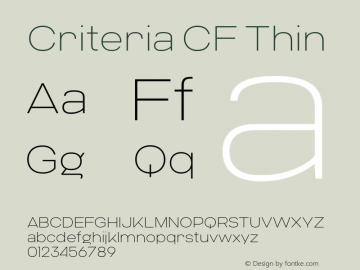 Criteria CF Thin Version 1.000;PS 001.000;hotconv 1.0.88;makeotf.lib2.5.64775图片样张