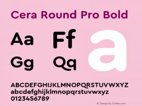 Cera Round Pro Bold Version 6.000; ttfautohint (v1.8)图片样张