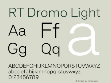 RT Dromo Light Version 1.000 | wf-rip DC20170430 Font Sample