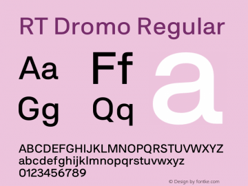 RT Dromo Regular Version 1.000 | wf-rip DC20170430 Font Sample