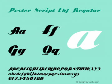 Poster Script Lhf Regular Macromedia Fontographer 4.1 23.07.2002 Font Sample