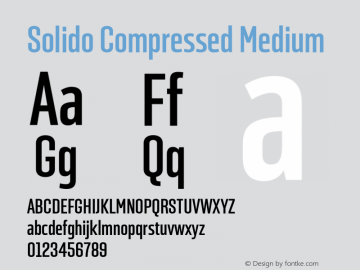 Solido Compressed Medium Version 1.001;PS 001.001;hotconv 1.0.70;makeotf.lib2.5.58329图片样张