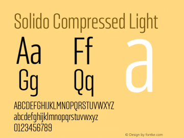 Solido Compressed Light Version 1.001;PS 001.001;hotconv 1.0.70;makeotf.lib2.5.58329图片样张