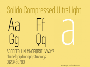 Solido Compressed UltraLight Version 1.001;PS 001.001;hotconv 1.0.70;makeotf.lib2.5.58329图片样张