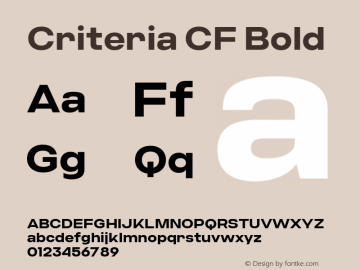 Criteria CF Bold Version 1.100图片样张