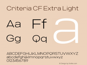 Criteria CF Extra Light Version 1.100图片样张