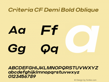 Criteria CF Demi Bold Oblique Version 1.100图片样张
