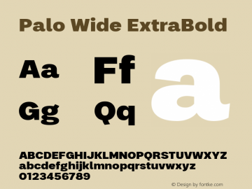 Palo-WideExtrabold Version 1.000;hotconv 1.0.109;makeotfexe 2.5.65596图片样张