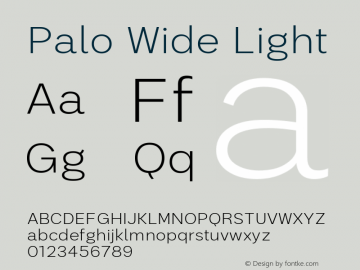 Palo-WideLight Version 1.000;hotconv 1.0.109;makeotfexe 2.5.65596图片样张