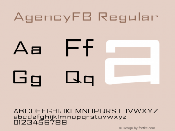 AgencyFB Regular Version 001.000图片样张