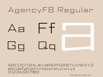 AgencyFB Regular Version 001.000图片样张