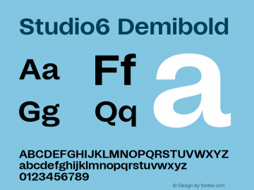 Studio6 Demibold Version 1.002 Font Sample