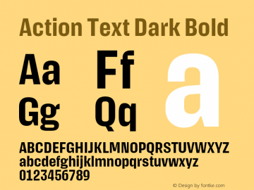 Action Text Dark Bold Version 1.001 2020 | wf-rip DC20200905 Font Sample