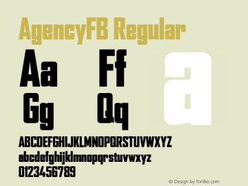 AgencyFB Regular Version 001.000图片样张