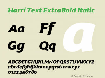 Harri Text ExtraBold Italic Version 1.005图片样张