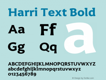 Harri Text Bold Version 1.005 Font Sample