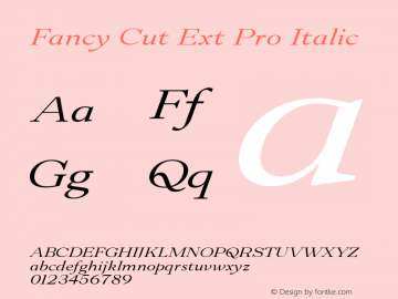 Fancy Cut Ext Pro Regular Italic Version 1.000图片样张