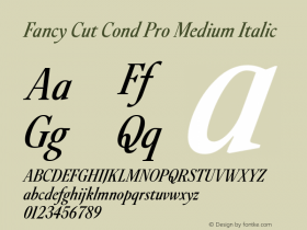 Fancy Cut Cond Pro Medium Italic Version 1.000图片样张