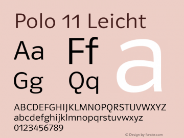 Polo 11 Leicht 2.001 Font Sample