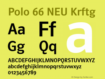 Polo 66 NEU Krftg 2.001 Font Sample