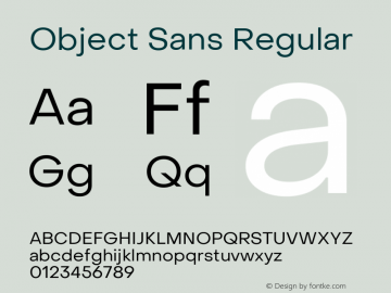 Object Sans Regular Version 1.000 Font Sample