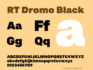 RT Dromo Black Version 1.000 | wf-rip DC20170430 Font Sample