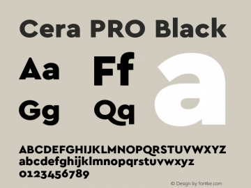 CeraPRO-Black Version 1.000;PS 002.000;hotconv 1.0.88;makeotf.lib2.5.64775图片样张