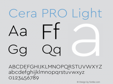 CeraPRO-Light Version 1.000;PS 002.000;hotconv 1.0.88;makeotf.lib2.5.64775 Font Sample