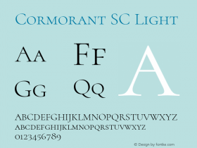 Cormorant SC Light Version 3.613 Font Sample