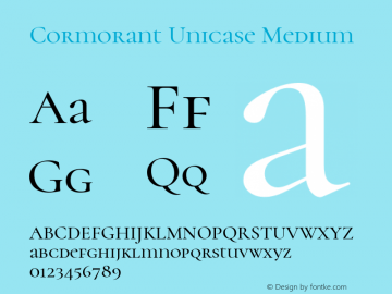 Cormorant Unicase Medium Version 3.613 Font Sample