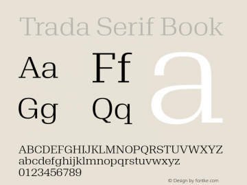 Trada Serif Book Version 1.000 Font Sample