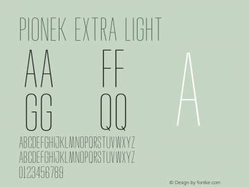 Pionek Extra Light Version 1.000 | wf-rip DC20200420 Font Sample