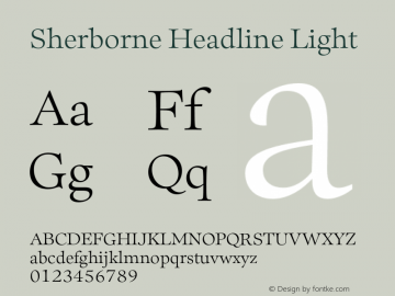 Sherborne-HeadlineLight Version 1.003 | w-rip DC20200410 Font Sample