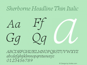Sherborne-HeadlineThinItalic Version 1.003 | w-rip DC20200410图片样张
