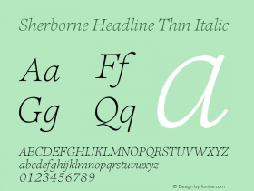 Sherborne-HeadlineThinItalic Version 1.003 | w-rip DC20200410 Font Sample