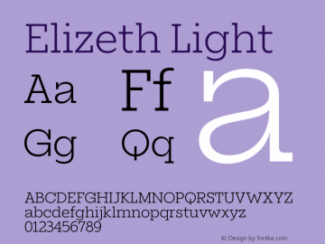 Elizeth Light Version 1.000 | w-rip DC20200315 Font Sample