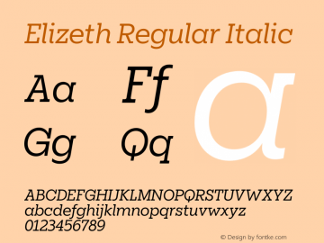Elizeth Italic Version 1.000 | w-rip DC20200315图片样张