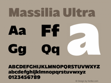 Massilia Ultra Version 1.000 | w-rip DC20191120 Font Sample