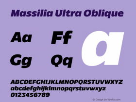 Massilia Ultra Oblique Version 1.000 | w-rip DC20191120 Font Sample