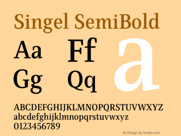 Singel SemiBold Version 1.000;PS 001.000;hotconv 1.0.88;makeotf.lib2.5.64775图片样张