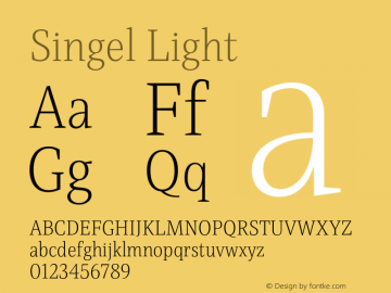 Singel Light Version 1.000;PS 001.000;hotconv 1.0.88;makeotf.lib2.5.64775图片样张