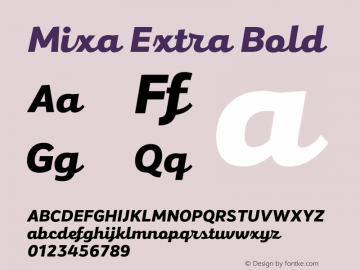 Mixa Extra Bold Version 1.000;PS 001.000;hotconv 1.0.88;makeotf.lib2.5.64775 Font Sample