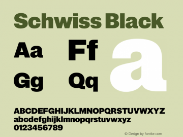 Schwiss Black Version 1.001 | wf-rip DC20180615 Font Sample