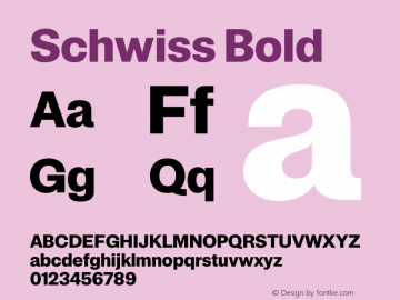 Schwiss Bold Version 1.001 | wf-rip DC20180615 Font Sample