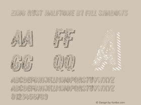 Zing Rust Halftone B1 Fill Shadow3 Version 1.000;PS 001.000;hotconv 1.0.88;makeotf.lib2.5.64775图片样张