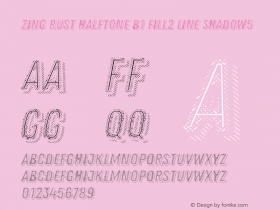 Zing Rust Halftone B1 Fill2 Line Shadow5 Version 1.000;PS 001.000;hotconv 1.0.88;makeotf.lib2.5.64775图片样张