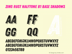 Zing Rust Halftone B1 Base Shadow3 Version 1.000;PS 001.000;hotconv 1.0.88;makeotf.lib2.5.64775图片样张